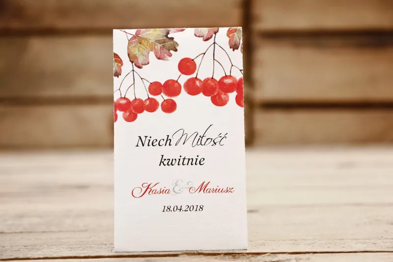 Podziękowania dla Gości weselnych - nasiona Niezapominajki - Malowane Kwiaty 16 - Jarzębina - dodatki ślubne Podziękowania dla Gości weselnych - nasiona Niezapominajki - Malowane Kwiaty 16 - Jarzębina - dodatki ślubne
