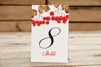 Numery na Stół Weselny Jesienne Jarzębina | Amelia-Wedding.pl