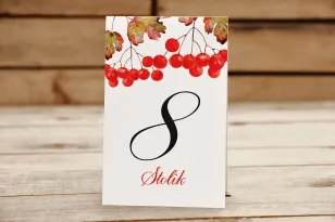 Tischnummern, Hochzeitstisch, Hochzeit - Gemalte Blumen Nr. 16 - Eberesche - Hochzeitszubehör
