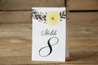 Numery na Stół Weselny Żółte Kwiaty | Malowane Kwiaty 18