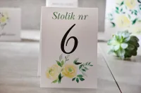 Numerki na Stół Weselny Pistacjowe Róże | Amelia-Wedding.pl