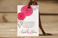 Zawieszki na Wódkę Weselną Kwiaty Amarant | Personalizacja