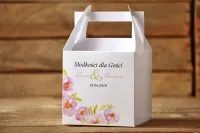 Pudełka na ciasto weselne Kwiaty Akwarela | Amelia-Wedding