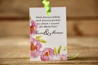 Zawieszki na Wódkę Weselną Kwiaty | Personalizacja Gratis