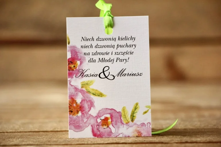Zawieszki na alkohol | Różowo-fioletowe kwiaty z dodatkiem listków