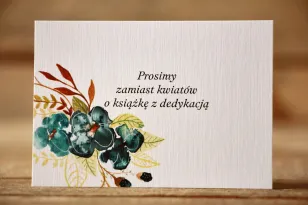 Einladungskarte 105x74 mm - Gemalte Blumen Nr. 21 - Smaragd - Gedichte über Geschenke
