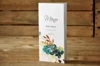 Menu Weselne Szmaragdowe Kwiaty | Malowane Kwiaty nr 21