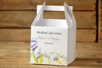 Pudełka na Ciasto Weselne Kwiaty Fioletowe | Amelia-Wedding