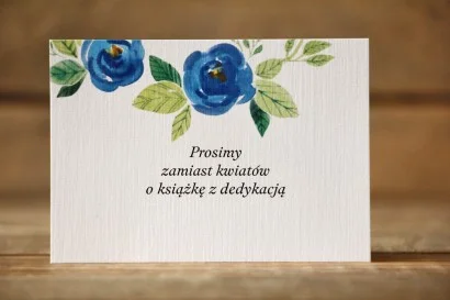 Bilecik do zaproszenia ślubnego - Malowane Kwiaty nr 23 - Chabrowe