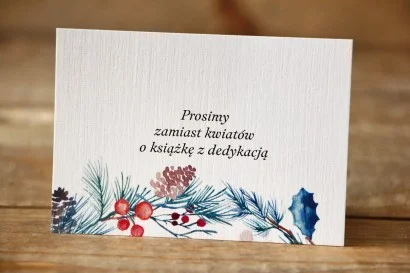 Bilecik do zaproszenia ślubnego - Malowane Kwiaty nr 24 - Zimowe