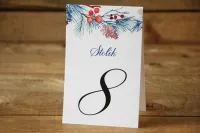 Zimowe Numery na Stół Weselny Ostrokrzew | Amelia-Wedding.pl