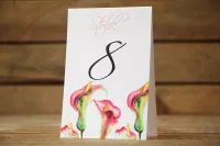 Numerki na Stół Weselny Różowe Kalie | Malowane Kwiaty 25