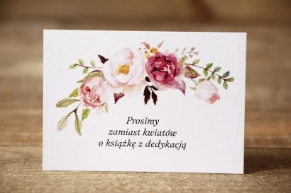 Bilecik do zaproszenia ślubnego - Malowane Kwiaty nr 28 - Piwonie