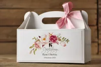 Pudełka na ciasto weselne Malowane Kwiaty | Amelia-Wedding