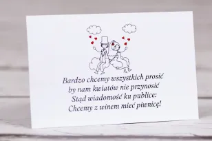 Bueno Hochzeitseinladungskarte Nr. 3 - Zeichnung des verliebten Brautpaares, das in den Wolken schwebt
