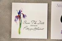 Save the Date Fioletowy Irys | Zawiadomienie o Ślubie