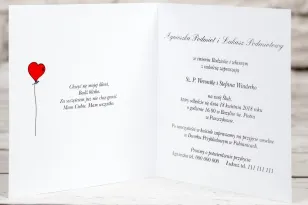 Wnętrze zaproszenia ślubnego Bueno nr 4 - Tańcząca Para Młoda w wersji rysunkowej w nieformalnym stylu