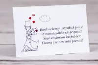 Śmieszne Bileciki do Zaproszeń Ślubnych z Parą Młodą | Bueno nr 4
