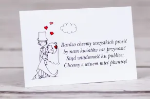 Ticket für die Hochzeitseinladung Bueno Nr. 4 - Tanzendes junges Paar in einer Cartoon-Version im informellen Stil