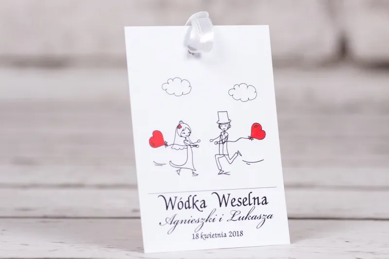 Zawieszki na butelki weselne, ślubne z kolekcji Bueno nr 5 Zawieszki na butelki weselne, ślubne z kolekcji Bueno nr 5