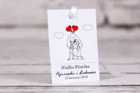 Zawieszki na Wódkę Weselną Rysunkowe | Personalizacja Gratis