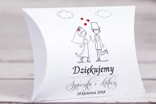 Pudełeczko poduszeczka na słodkości na gości weselnych z kolekcji Bueno nr 2