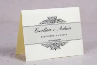 Eleganckie Zaproszenia Ślubne Ecru z Ornamentem | Arte nr 4