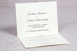 Innenansicht der Hochzeitseinladung Arte No. 6 - Klassisches Muster mit elegantem Dekor in der ecrufarbenen Ausführung