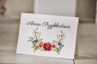 Winietki Ślubne z Różami na Lnie | Personalizacja Gratis