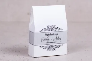 Hochzeitsbonbon-Box für Hochzeitsgäste aus der Arte-Kollektion Nr. 5 - Klassisches Design mit eleganter Dekoration