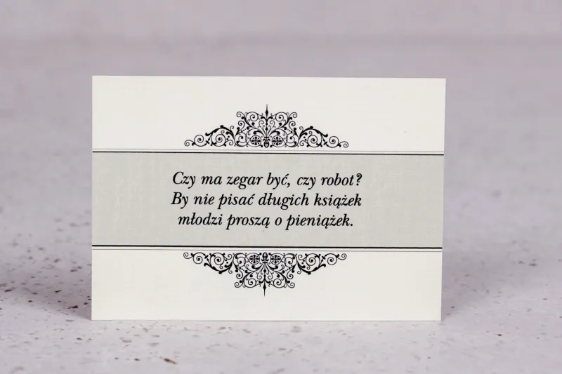 Bilecik Ślubny - Klasyczny wzór z eleganckim zdobieniem - wersja ecru - Arte nr 4 Bilecik Ślubny - Klasyczny wzór z eleganckim zdobieniem - wersja ecru - Arte nr 4