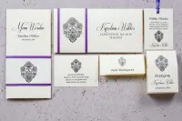 Eleganckie Zaproszenia Ślubne Fioletowe z Cyrkonią | Moreno 4