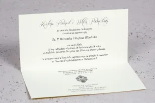 Zaproszenie z cyrkonią i brązową owijką, ornament glamour | Eleganckie zaproszenia ślubne | Moreno nr 6