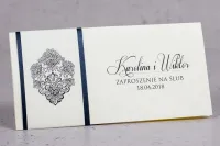 Zaproszenia Ślubne Glamour Granatowe z Cyrkonią | Moreno nr 8