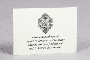 Hochzeitseinladungskarte aus der Moreno-Kollektion Nr. 3 - klassisches Muster mit Ornament