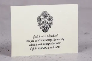 Hochzeitseinladungskarte aus der Moreno Kollektion Nr. 4 - klassisches Muster mit Ornament