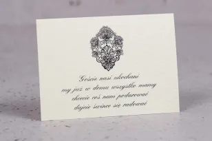 Hochzeitseinladungskarte aus der Moreno Kollektion Nr. 8 - klassisches Muster mit Ornament