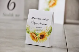 Bonbonschachtel, dank Hochzeitsgästen - Pistazie Nr. 13 - Sommersonnenblumen