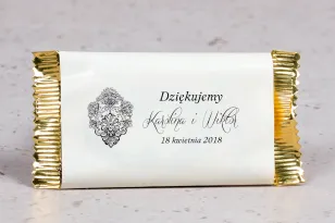 Ślubna czekoladka jako podziękowanie dla gości weselnych z kolekcji Moreno nr 4