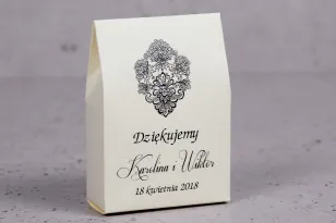 Ślubne pudełeczko na słodkości dla gości weselnych z kolekcji Moreno nr 4