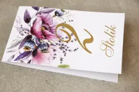 Złocone Numery na Stół Fioletowe Maki | Sorento nr 15