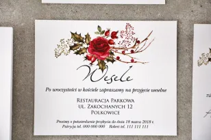 Bilecik do zaproszenia 120 x 98 mm prezenty ślubne wesele - Pistacjowe nr 14 - zimowo-świąteczna kompozycja.