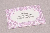 Bileciki do Zaproszeń Ślubnych Madras | Różowe Wkładki