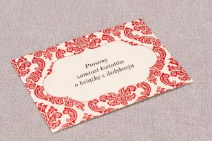 Ticket für Hochzeitseinladungen Madras Nr. 5 - rot