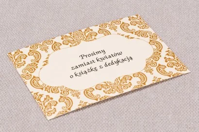 Bilecik do zaproszeń ślubnch z kolekcji Madras nr 7 - kolor brązowy