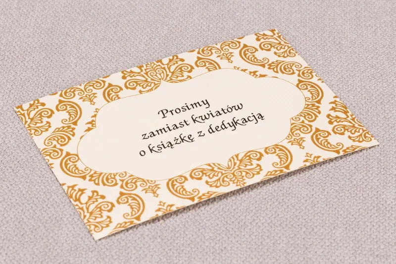 Bilecik do zaproszeń ślubnych Madras nr 7 - kolor ciepły brązowy
