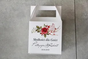 Schachtel für quadratische Torte, Hochzeitstorte - Pistazie Nr. 14 - Winter-Weihnachts-Komposition