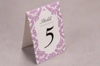 Eleganckie Numerki na Stół Weselny | Różowe Madras nr 4
