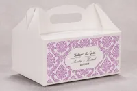 Pudełka na Ciasto Weselne Różowe Madras | Amelia-Wedding.pl