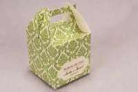 Pudełko na ciasto weselne Madras | Zielone | Personalizacja